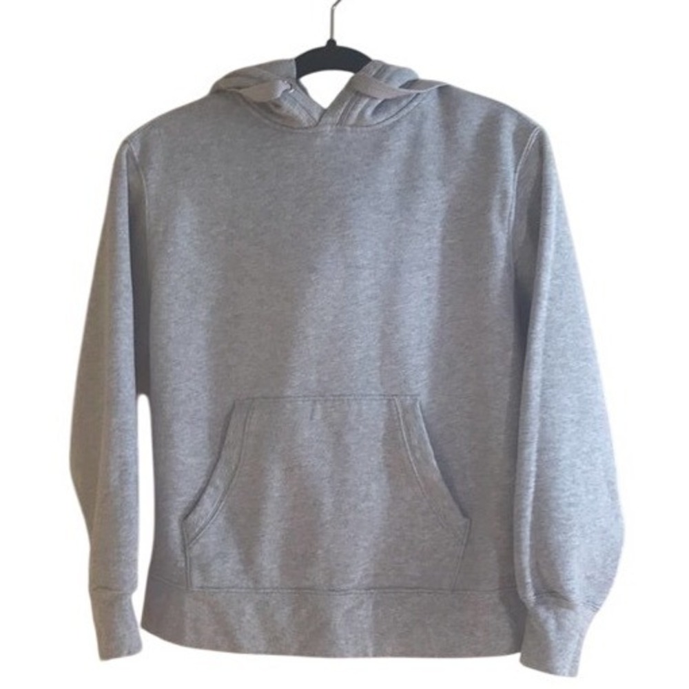 Athleta Sweatshirt‎ Womens XS Gray Fleece Lined Drawstring Hoodie Athleisure